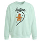 Gingerbread Girl Half Heart Christmas Oversized Sweatshirt