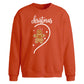 Gingerbread Girl Half Heart Christmas Oversized Sweatshirt