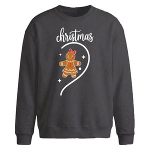 Gingerbread Girl Half Heart Christmas Oversized Sweatshirt
