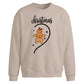 Gingerbread Girl Half Heart Christmas Oversized Sweatshirt
