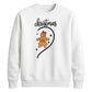 Gingerbread Girl Swirl Heart Christmas Unisex Sweatshirt