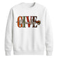 Give thanks cursive leaf art Thanksgiving Unisex Sweatshirt