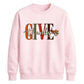 Give thanks cursive leaf art Thanksgiving Unisex Sweatshirt