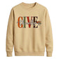 Give thanks cursive leaf art Thanksgiving Unisex Sweatshirt