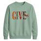Give thanks cursive leaf art Thanksgiving Unisex Sweatshirt
