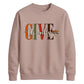 Give thanks cursive leaf art Thanksgiving Unisex Sweatshirt