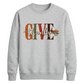 Give thanks cursive leaf art Thanksgiving Unisex Sweatshirt