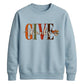 Give thanks cursive leaf art Thanksgiving Unisex Sweatshirt