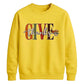 Give thanks cursive leaf art Thanksgiving Unisex Sweatshirt