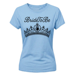 Glamorous Tiara Pearl Motif Engagement Bride Ladies T-Shirt