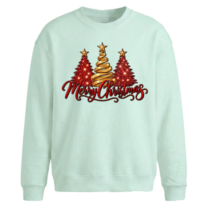 Glittering red and gold trees Christmas Oversized Sweatshirt