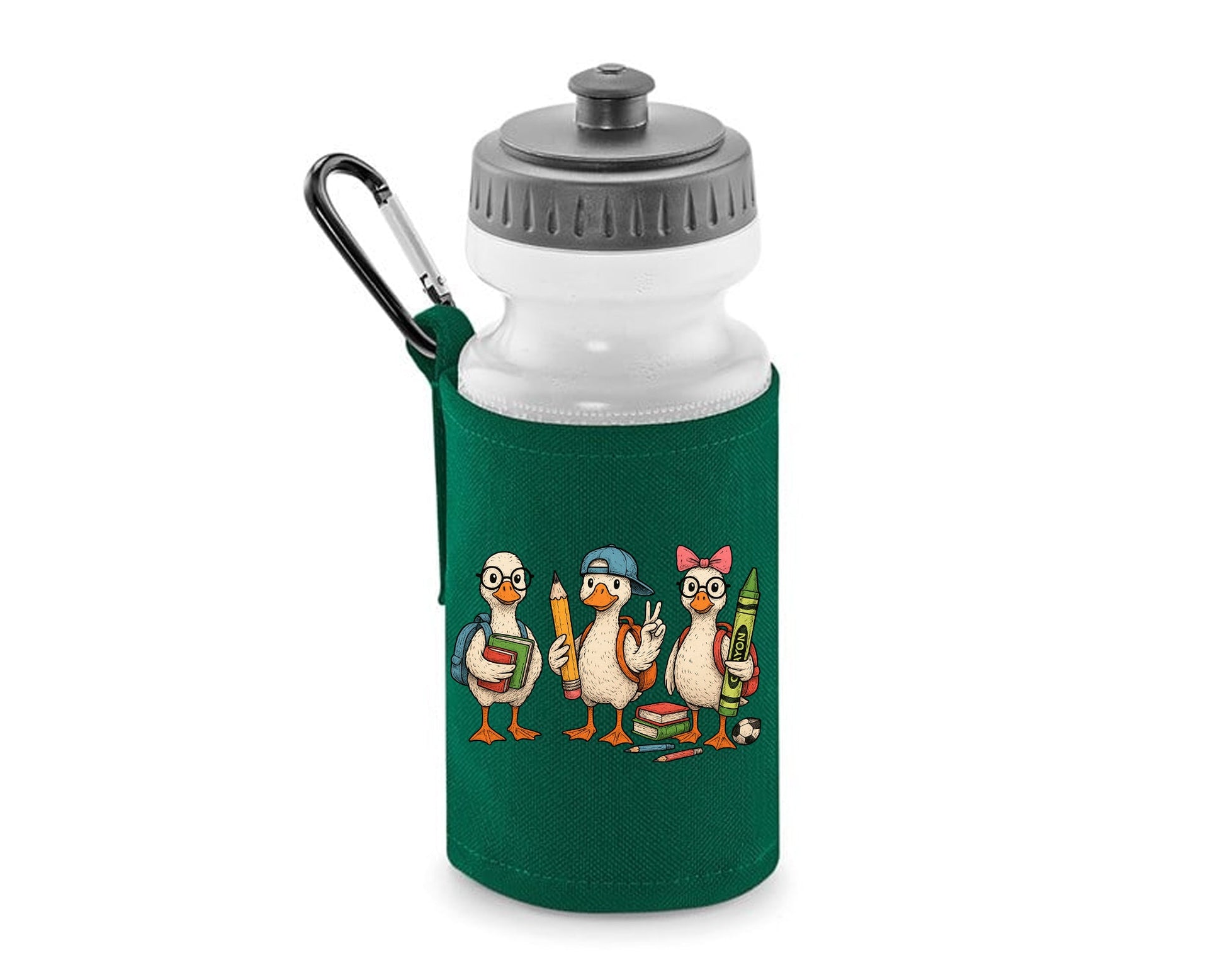 Back to School Water Bottle, Funny 3 Ducks Design For Kids, Teens & Duck Fans, Fun, BPA School Bottle Essential M8486