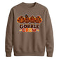 Gobble crew turkey family art Thanksgiving Unisex Sweatshirt