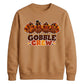 Gobble crew turkey family art Thanksgiving Unisex Sweatshirt