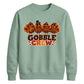 Gobble crew turkey family art Thanksgiving Unisex Sweatshirt