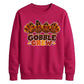 Gobble crew turkey family art Thanksgiving Unisex Sweatshirt