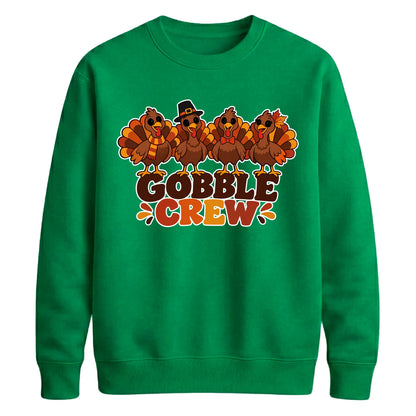 Gobble crew turkey family art Thanksgiving Unisex Sweatshirt