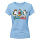 Good Vibes Cute Surfing Ducks Summer Graphic Ladies T-Shirt
