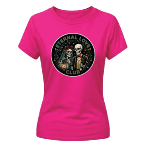 Gothic Eternal Love Club Skeleton Graphic Bride Ladies T-Shirt