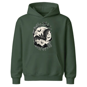 Gothic full moon flying bat graphic Halloween Kids Hoodie