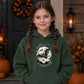 Gothic full moon flying bat graphic Halloween Kids Hoodie