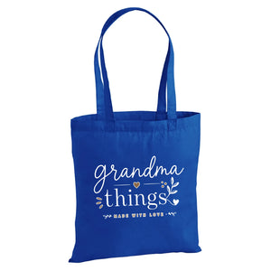 Grandma Things Made With Love Graphic Christmas Tote Bag