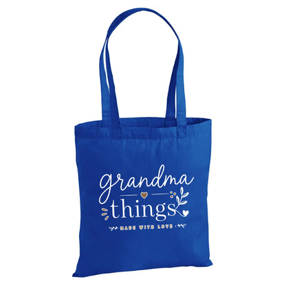Grandma Things Made With Love Graphic Christmas Tote Bag
