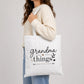 Grandma Things Made With Love Graphic Christmas Tote Bag