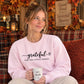 Grateful script heart print Thanksgiving Unisex Sweatshirt