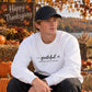 Grateful script heart print Thanksgiving Unisex Sweatshirt