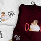 Custom Sketch Embroidered Photo Hoodie, Personalised Faceless Portrait Sketch Hoody, Daddy Matching Birthday Tops , Fathers Day Gift for Dad