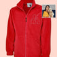 Embroidered Photo Custom Fleece, Outline Portrait from Photo Zip Up Fleece Jacket, Comfort Colors Personalised Fleece, Memorial Photo Gift