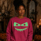 Grinning autumn pumpkin Glow in the Dark Unisex Sweatshirt