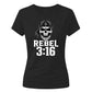 Gritty Rebel 3:16 Skull Motif Wrestling ladies fit t-shirt