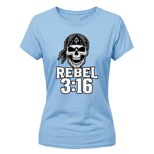 Gritty Rebel 3:16 Skull Motif Wrestling ladies fit t-shirt