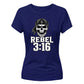 Gritty Rebel 3:16 Skull Motif Wrestling ladies fit t-shirt