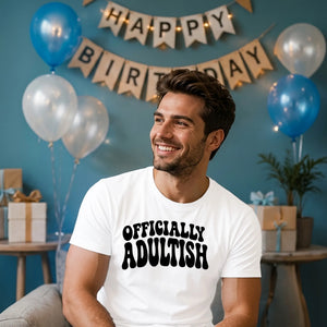 Groovy Officially Adultish Slogan 18 Birthday Unisex T-Shirt