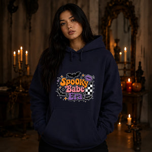 Groovy retro spooky babe era text print Halloween hoodie
