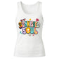 Groovy Sunkissed Soul Retro Beach Graphic Ladies Tank Top