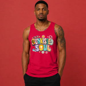 Groovy Sunkissed Soul Retro Beach Graphic Men Tank Top