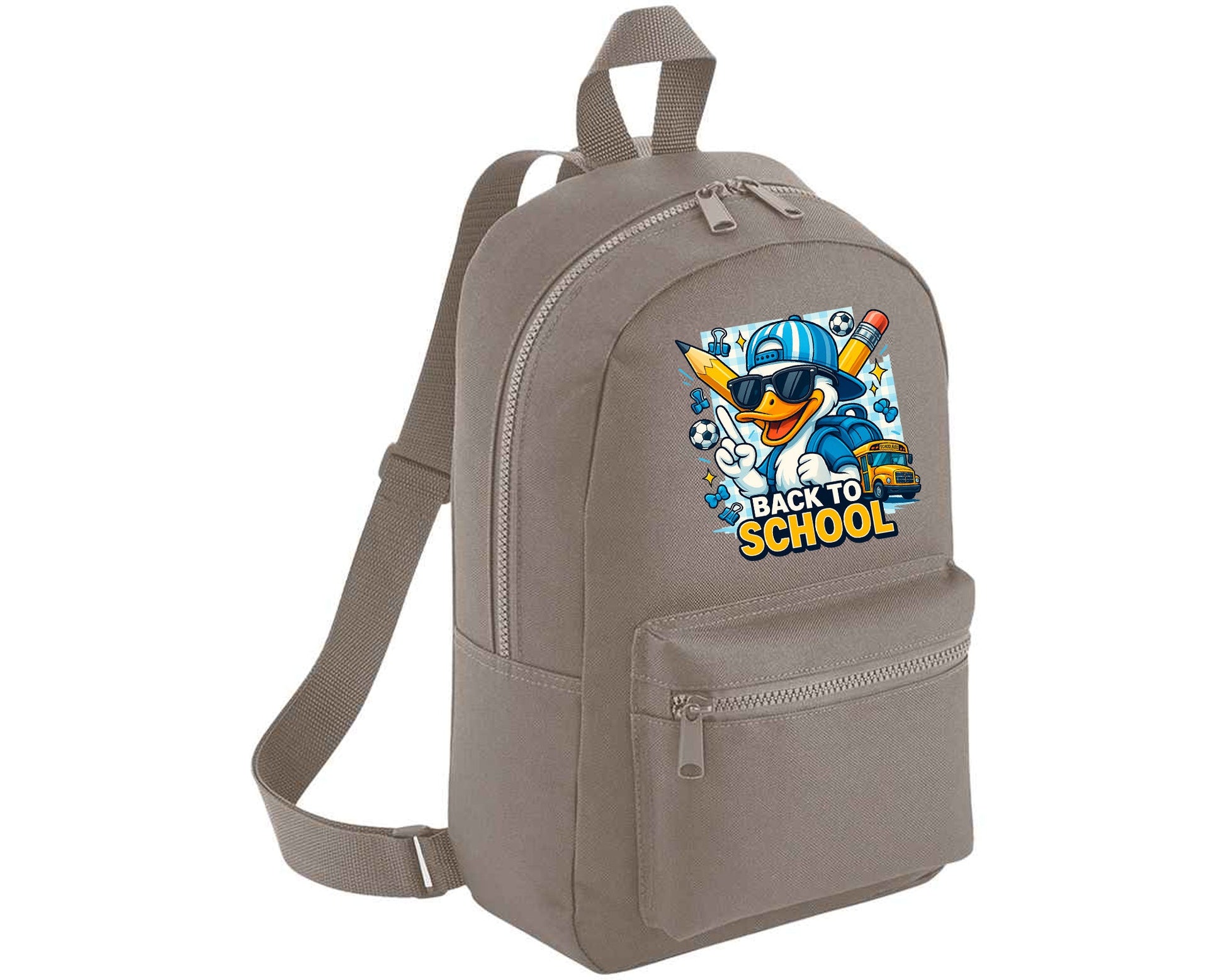 Back To School Kids Backpack, Funny & Cute Duck Printed Bag For Boys And Girls, Perfect Padded Back Panel Bag M8483