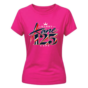 Harry Kane 125 caps football match graphic Ladies T-Shirt