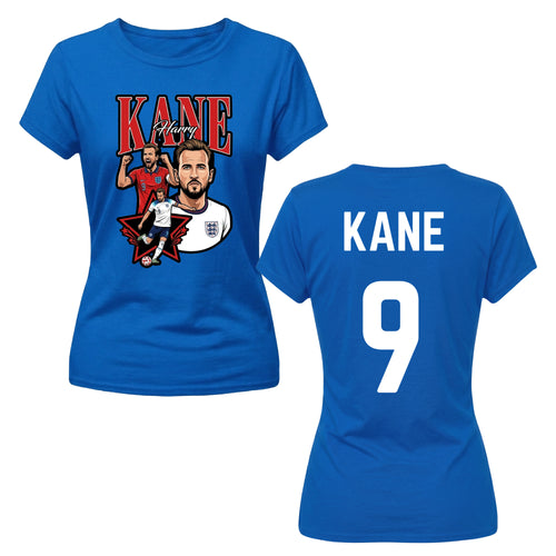 Harry Kane 9 Striker Graphic Football Ladies T-Shirt