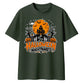 Haunted house moon night graphic Halloween Oversized t-shirt