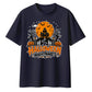 Haunted house moon night graphic Halloween Oversized t-shirt