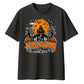 Haunted house moon night graphic Halloween Oversized t-shirt