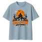 Haunted house moon night graphic Halloween Oversized t-shirt