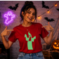 Haunting screaming ghost Glow in the Dark Ladies T-Shirt