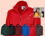 Embroidered Photo Custom Fleece, Outline Portrait from Photo Zip Up Fleece Jacket, Comfort Colors Personalised Fleece, Memorial Photo Gift