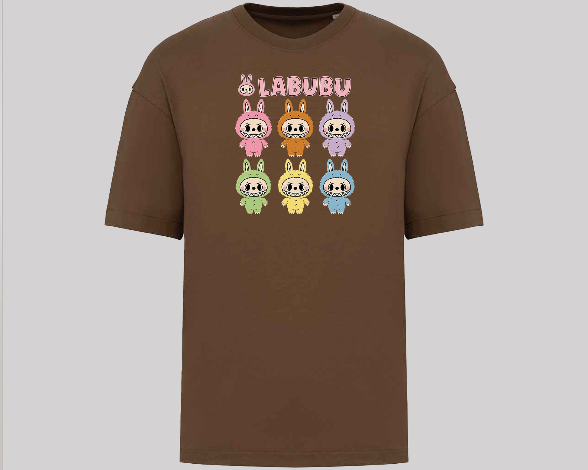 Labubu Native Spirit Graphic T-Shirt, Oversized Urban Streetwear Tee, 100% Organic Cotton, Unisex Cartoon Design Top M8413